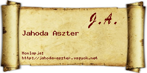 Jahoda Aszter névjegykártya